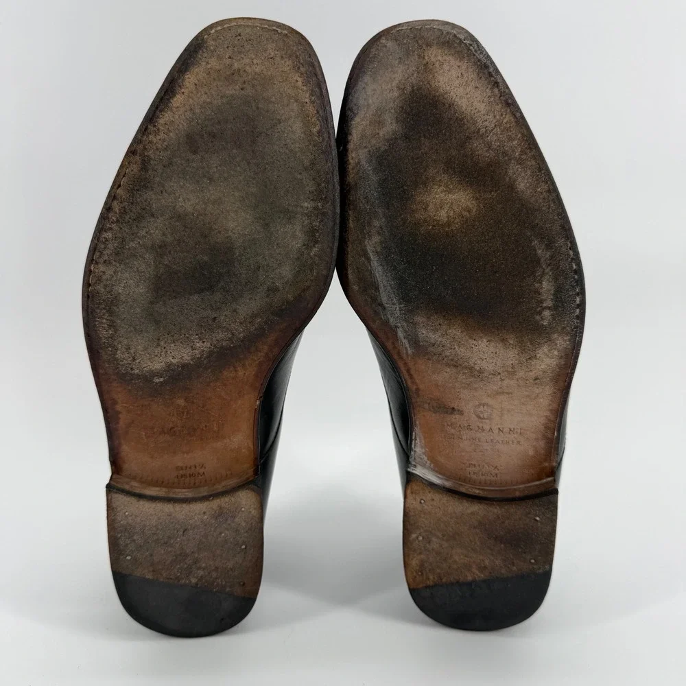 Magnanni Mens Black Leather Slip On Loafers Made in Spain US 10 M EU‎ 43.5